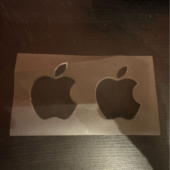 Apple Logo 2 Stickers Genuine Black MacBook iPad Bumper Window Decal - Picture 1 of 1